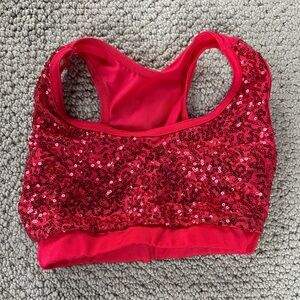 Sparkling Red Sequin Kids Top